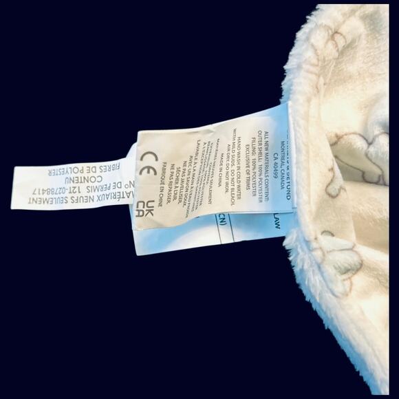 NWOT Blankets & Beyond Elephant White / Blue Plush Mini Security blanket Lovie - Picture 5 of 6